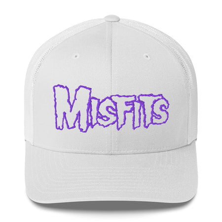 Merch Moment Misfits - Purple on White Trucker HD Embroidered Hat