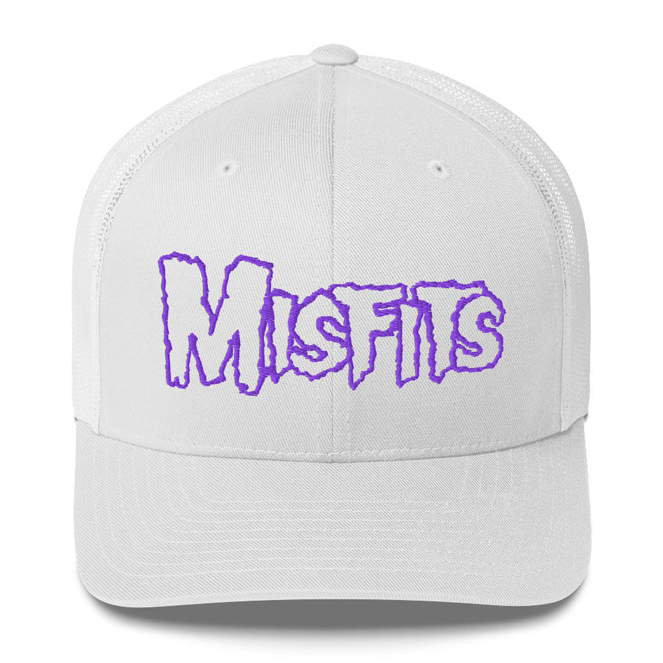 Merch Moment Misfits - Purple on White Trucker HD Embroidered Hat