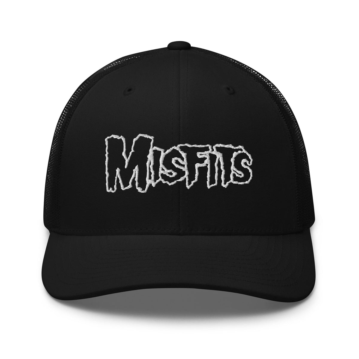 Merch Moment Misfits - White Drip Logo Trucker HD Embroidered Hat