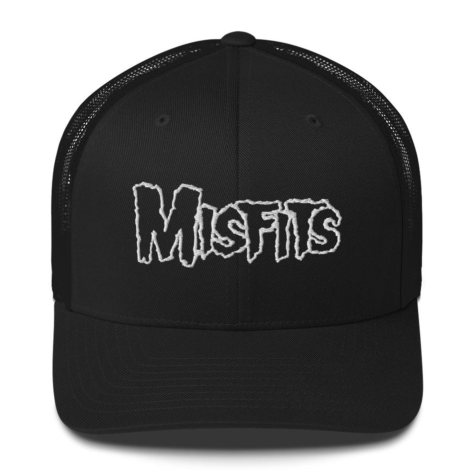 Merch Moment Misfits - White Drip Logo Trucker HD Embroidered Hat
