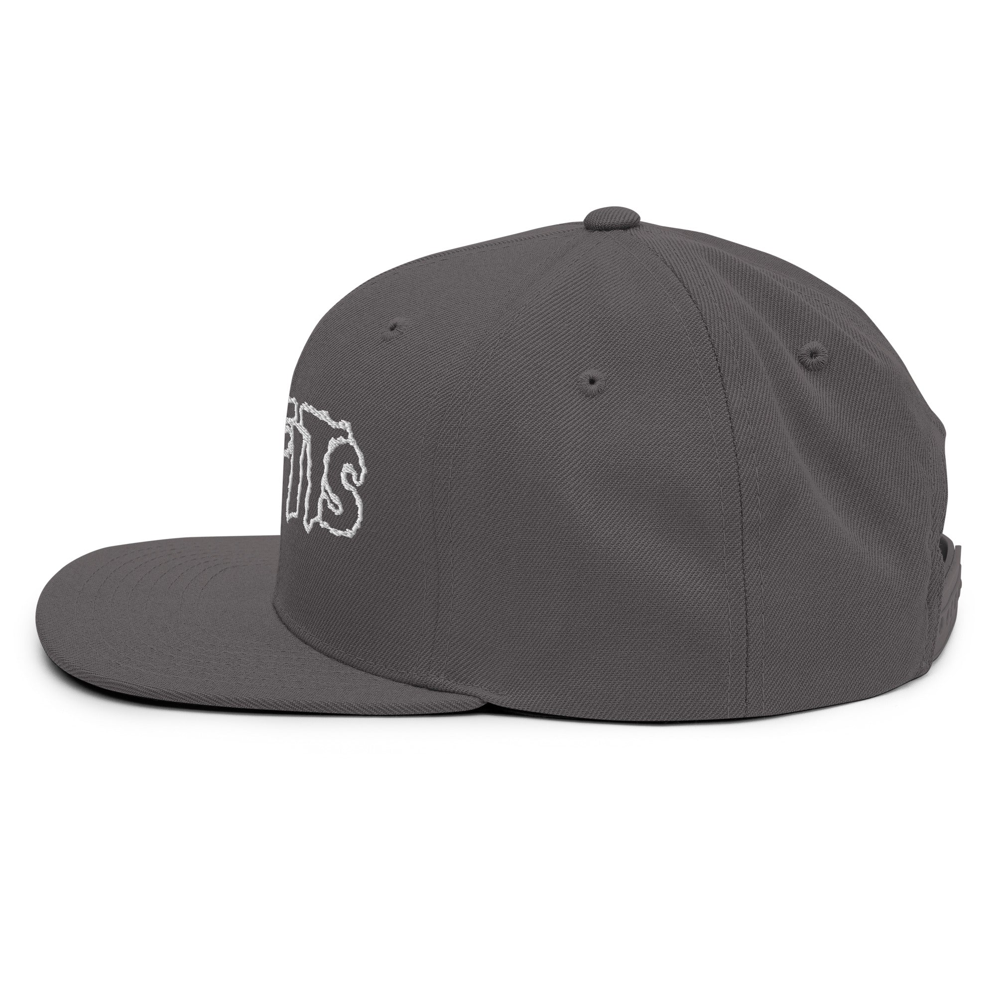 Merch Moment Misfits - White on Gray Snapback HD Embroidered Hat