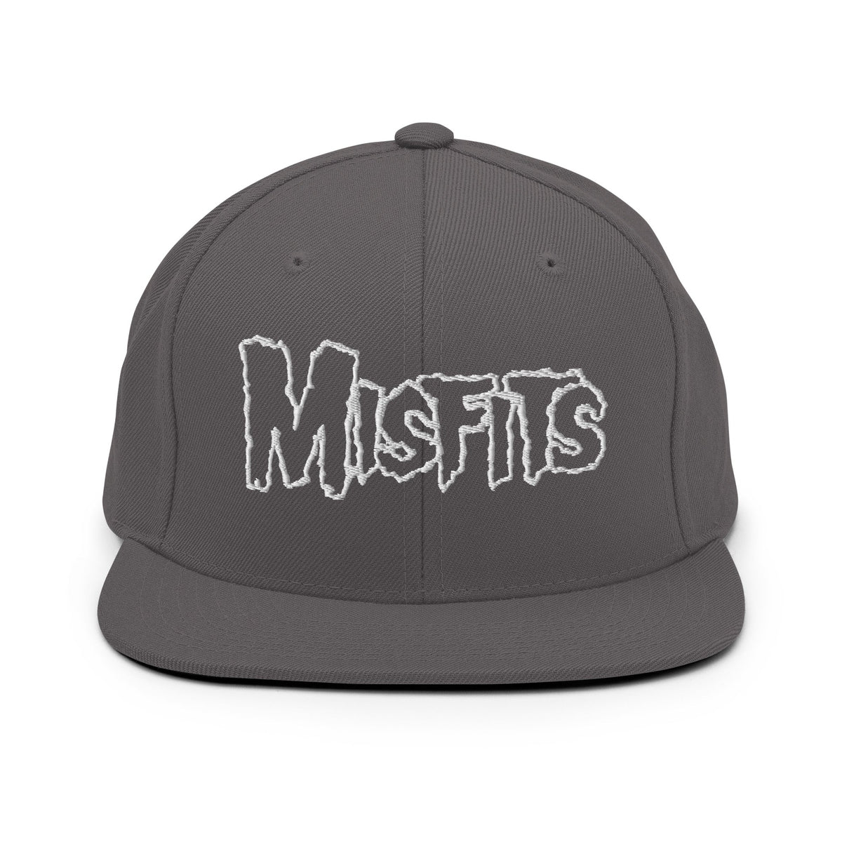 Merch Moment Misfits - White on Gray Snapback HD Embroidered Hat