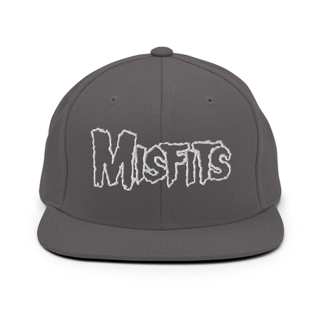 Merch Moment Misfits - White on Gray Snapback HD Embroidered Hat