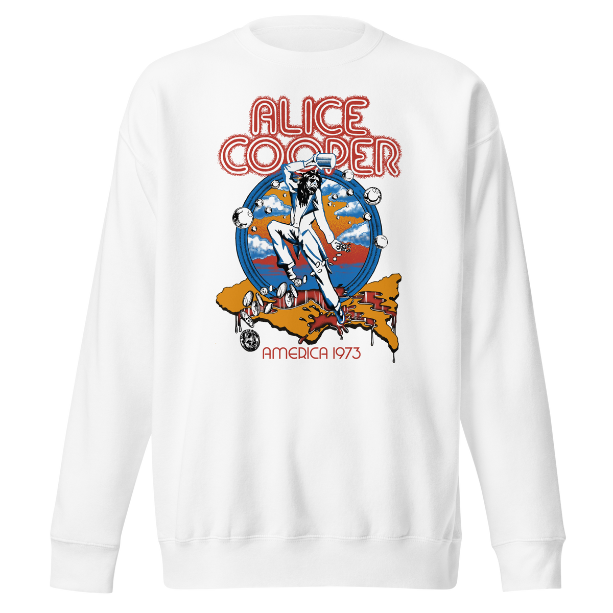 MerchMoment Alice Cooper - 1973 Tour Sweatshirt White