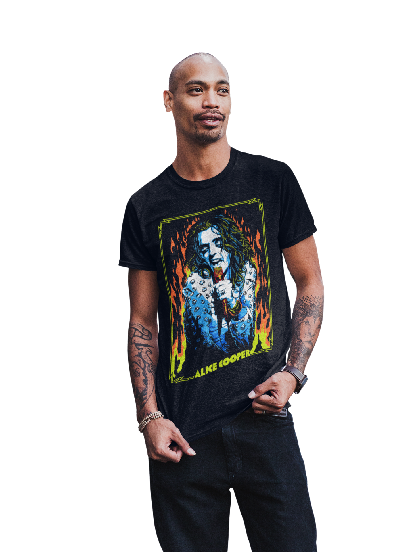 MerchMoment Alice Cooper - Flames T-Shirt Black