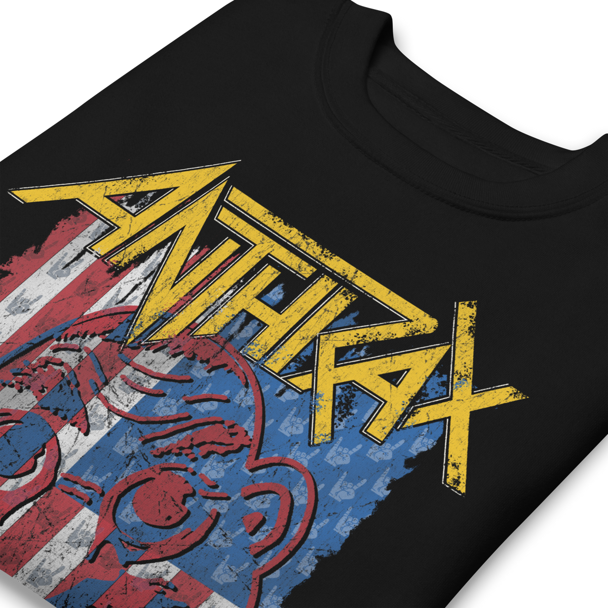 MerchMoment Anthrax - American Flag Sweatshirt Black