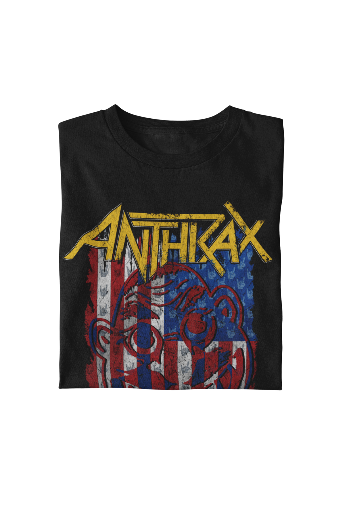 MerchMoment Anthrax - American Flag T-Shirt Black