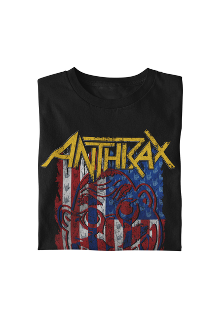 MerchMoment Anthrax - American Flag T-Shirt Black