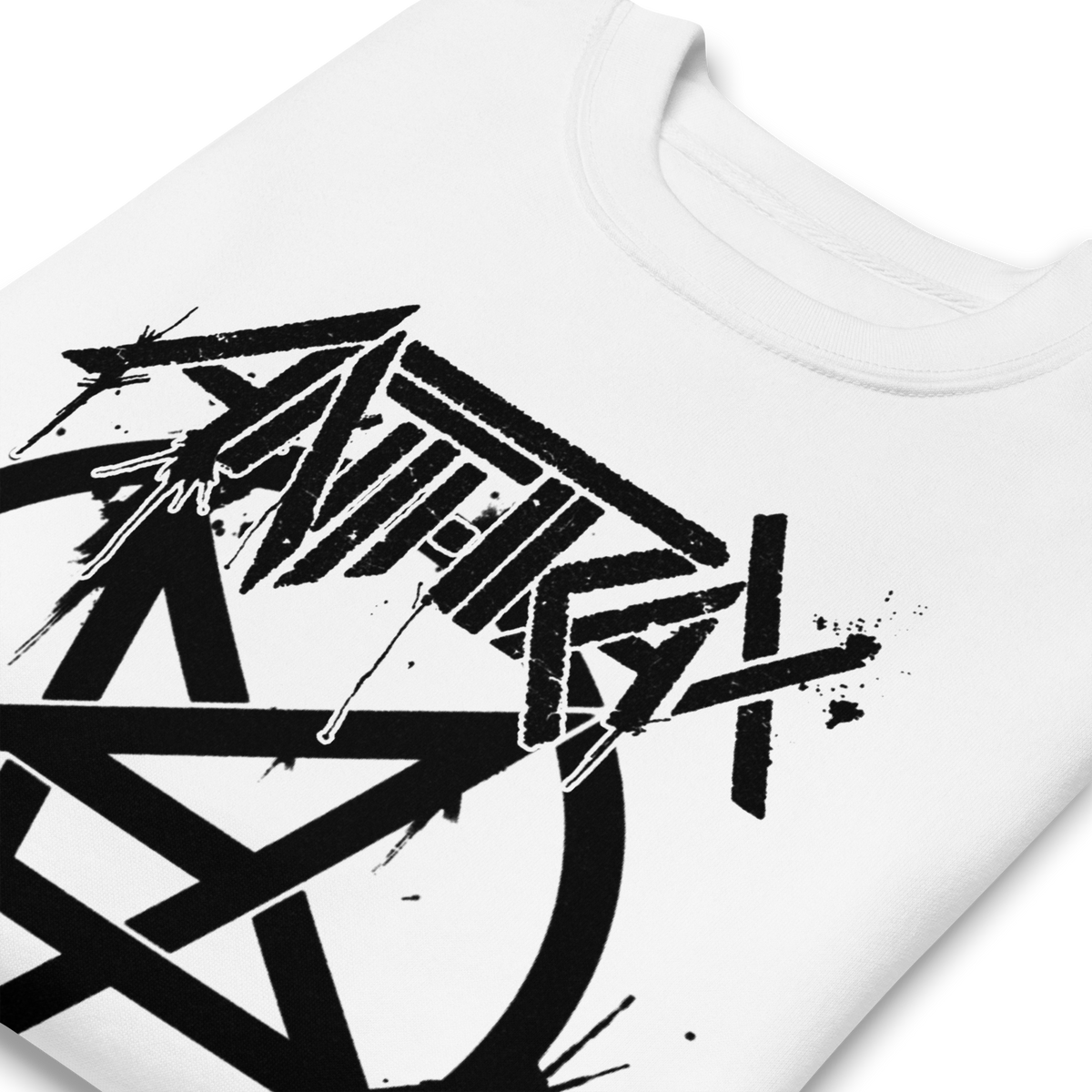 MerchMoment Anthrax - Pentagram Logo Sweatshirt White