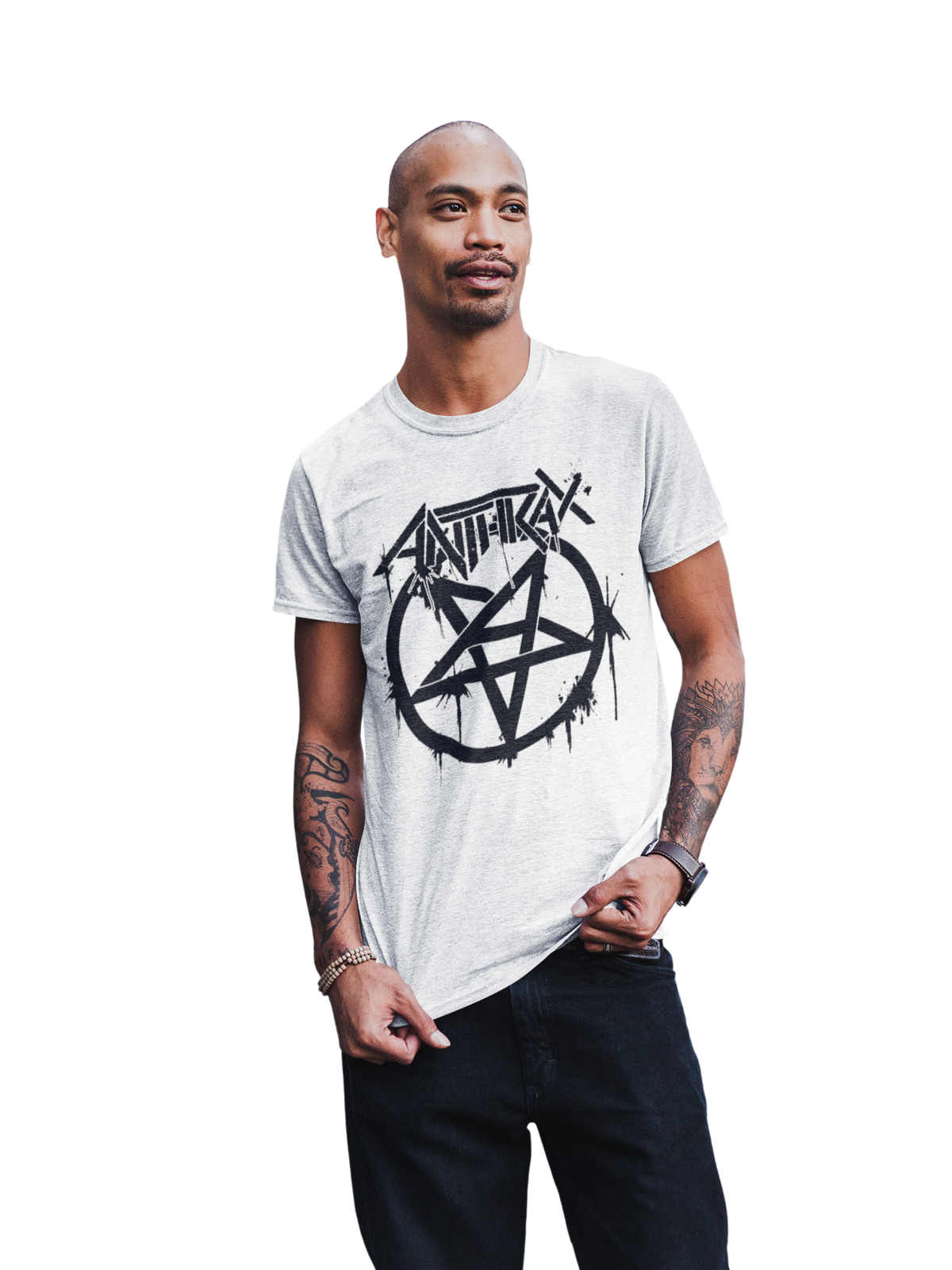 MerchMoment Anthrax - Pentagram Logo T-Shirt White