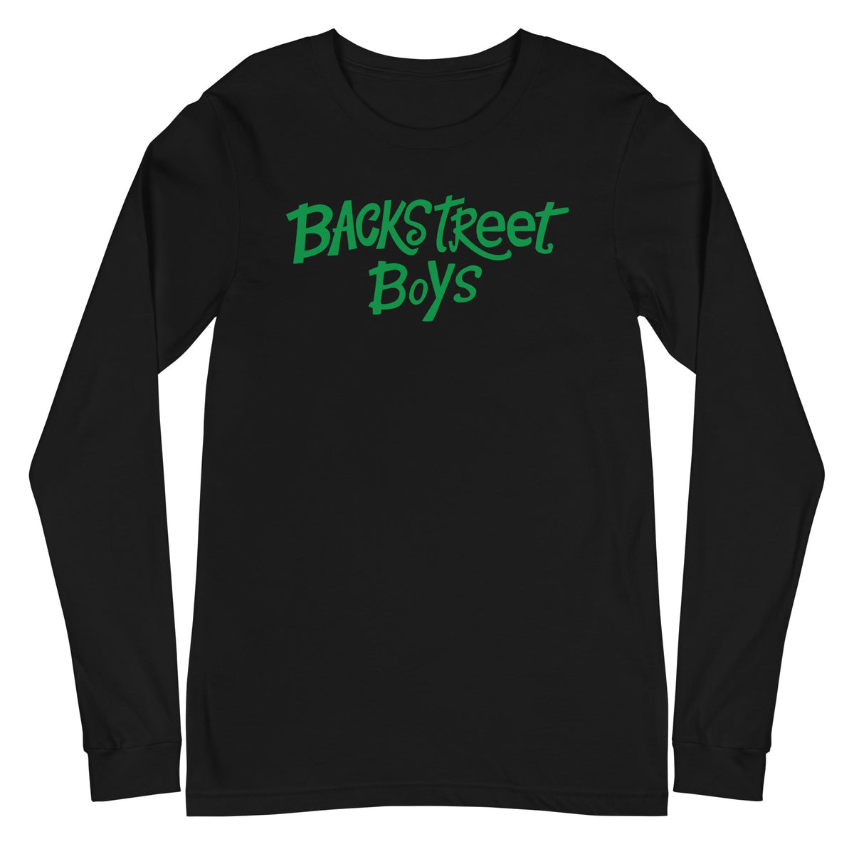 MerchMoment Backstreet Boys - Green Logo Long Sleeve T-Shirt Black