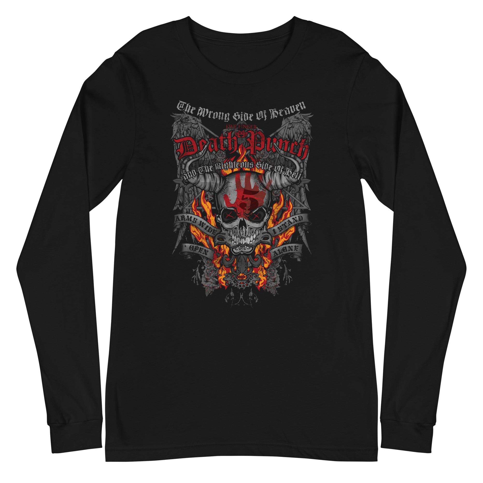 MerchMoment Five Finger Death Punch - Wrong or Righteous Long Sleeve T-Shirt Black