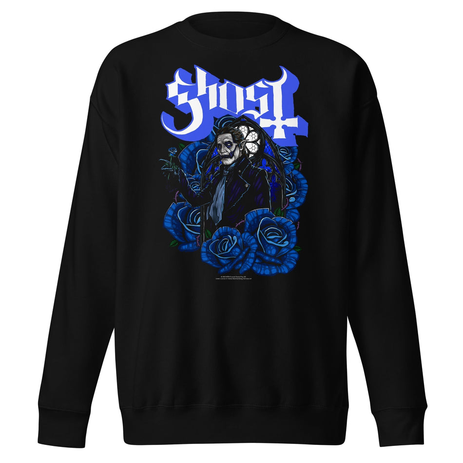 MerchMoment Ghost - Blue Roses Sweatshirt Black