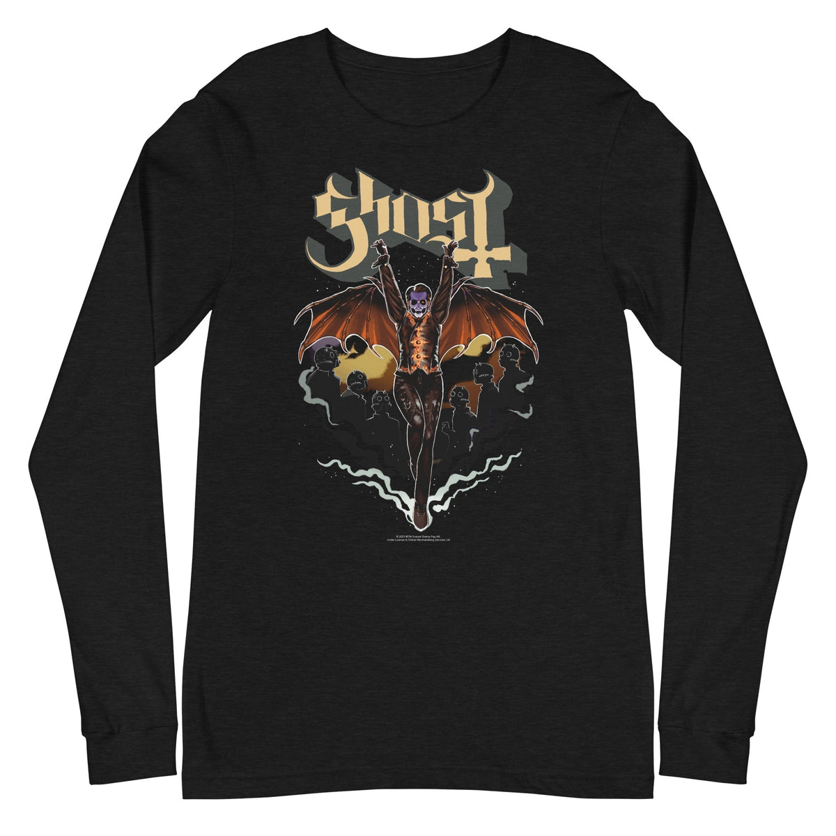 MerchMoment Ghost - Fly Over Long Sleeve T-Shirt Black