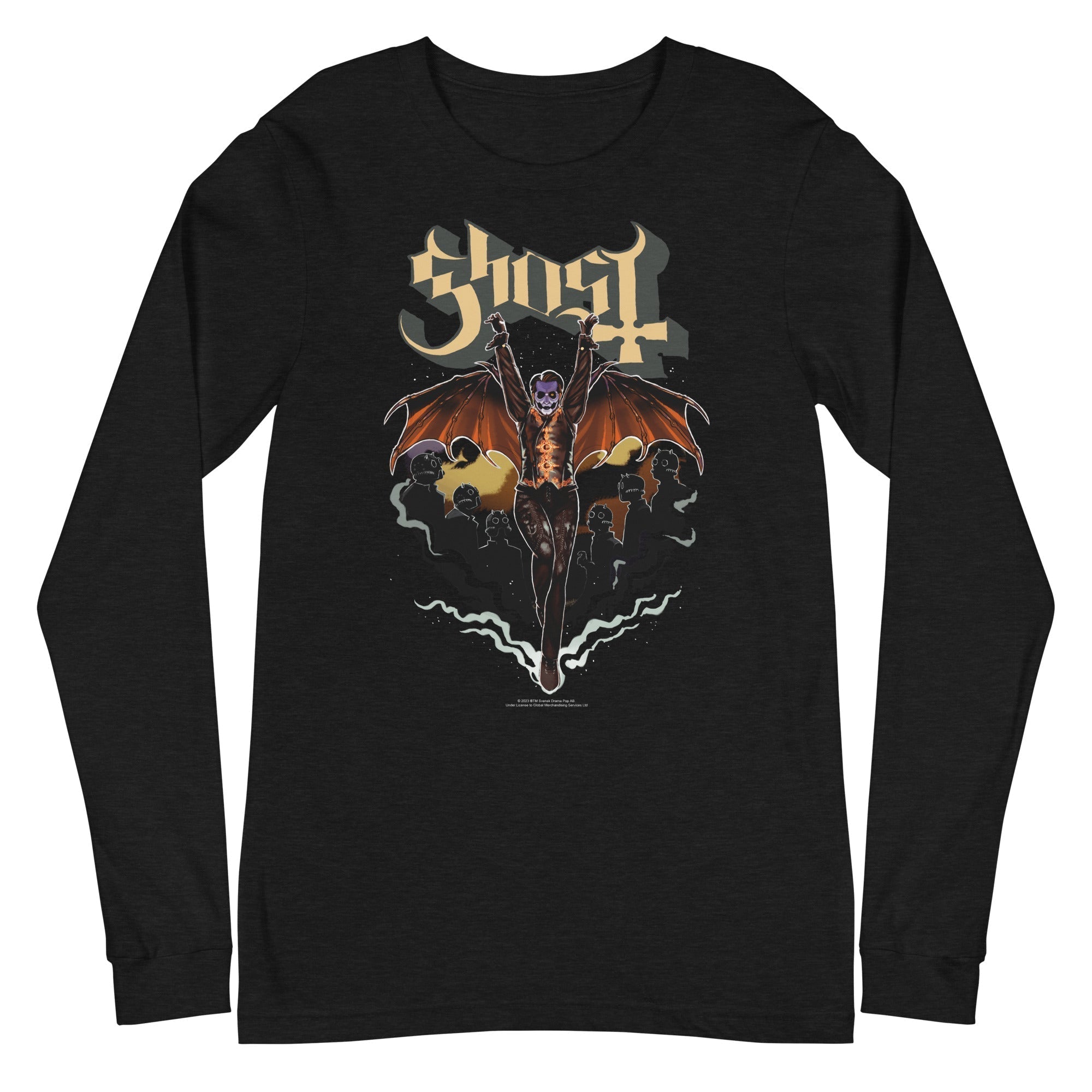 MerchMoment Ghost - Fly Over Long Sleeve T-Shirt Black