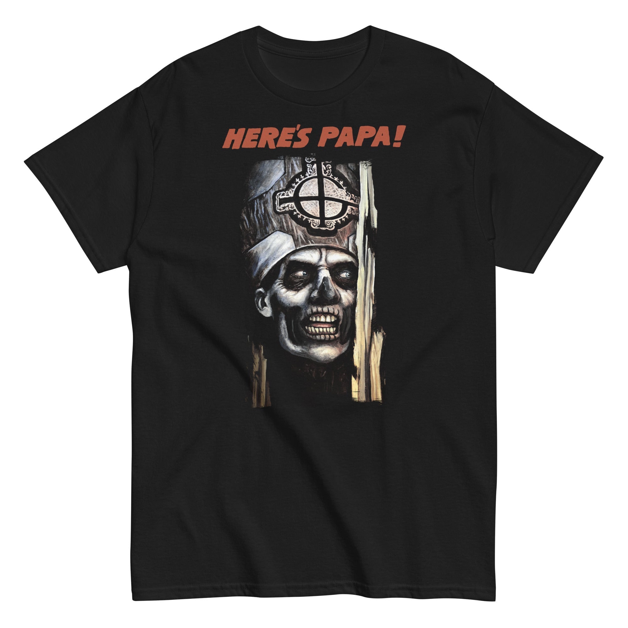 MerchMoment Ghost - Here's Papa T-Shirt Black