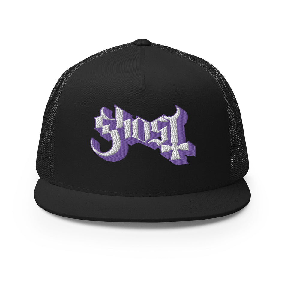 MerchMoment Ghost Purple Logo Embroidered Trucker Hat