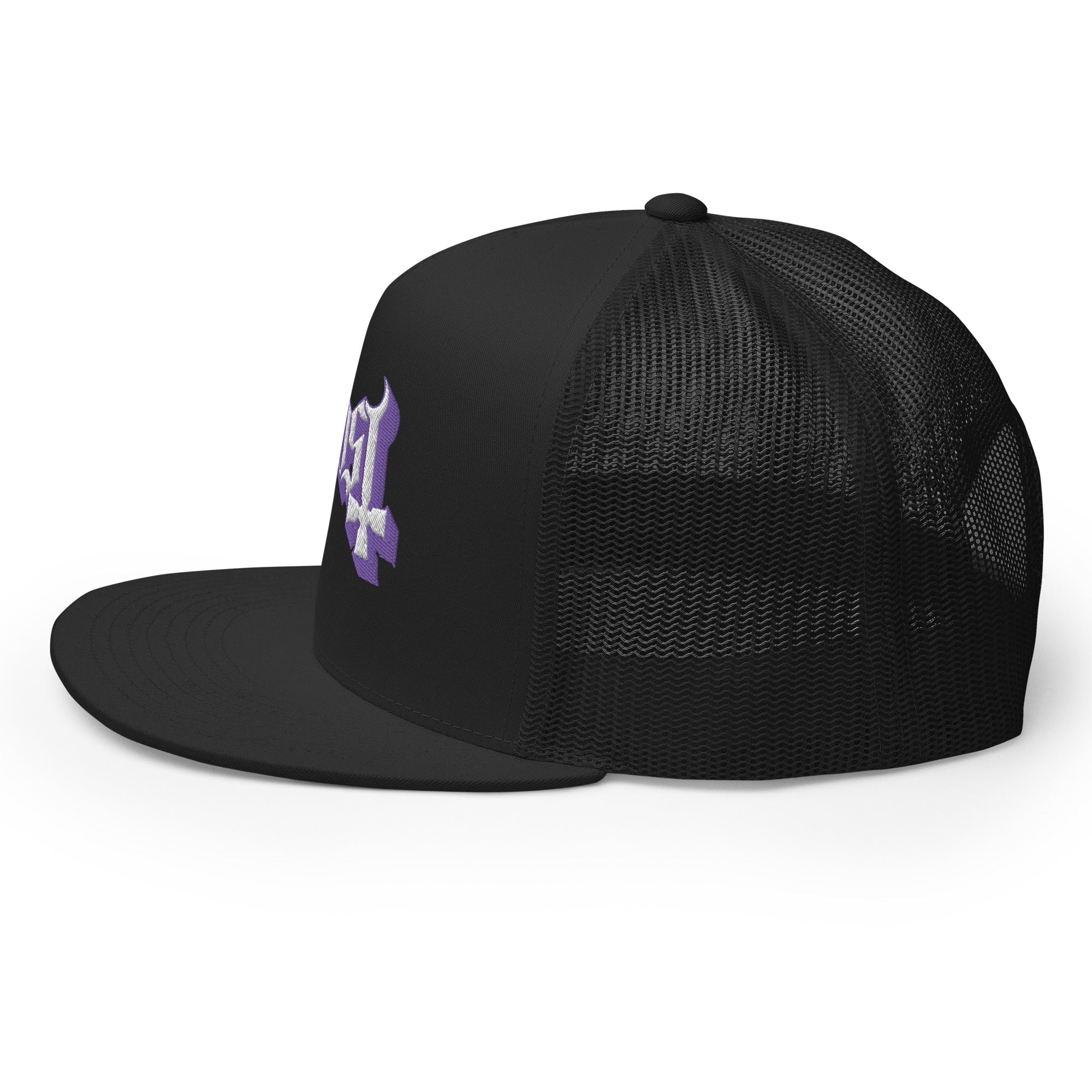 MerchMoment Ghost Purple Logo Embroidered Trucker Hat