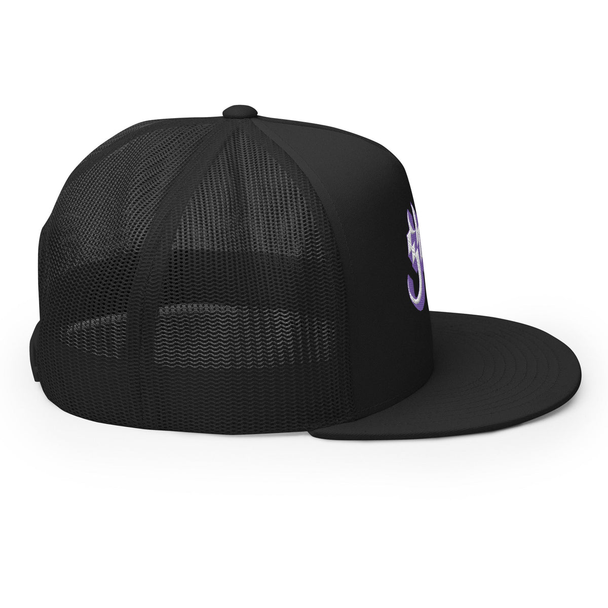 MerchMoment Ghost Purple Logo Embroidered Trucker Hat