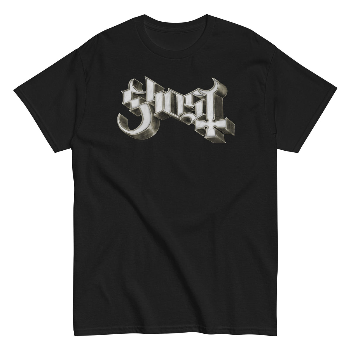MerchMoment Ghost - Sliver Logo T-Shirt Black