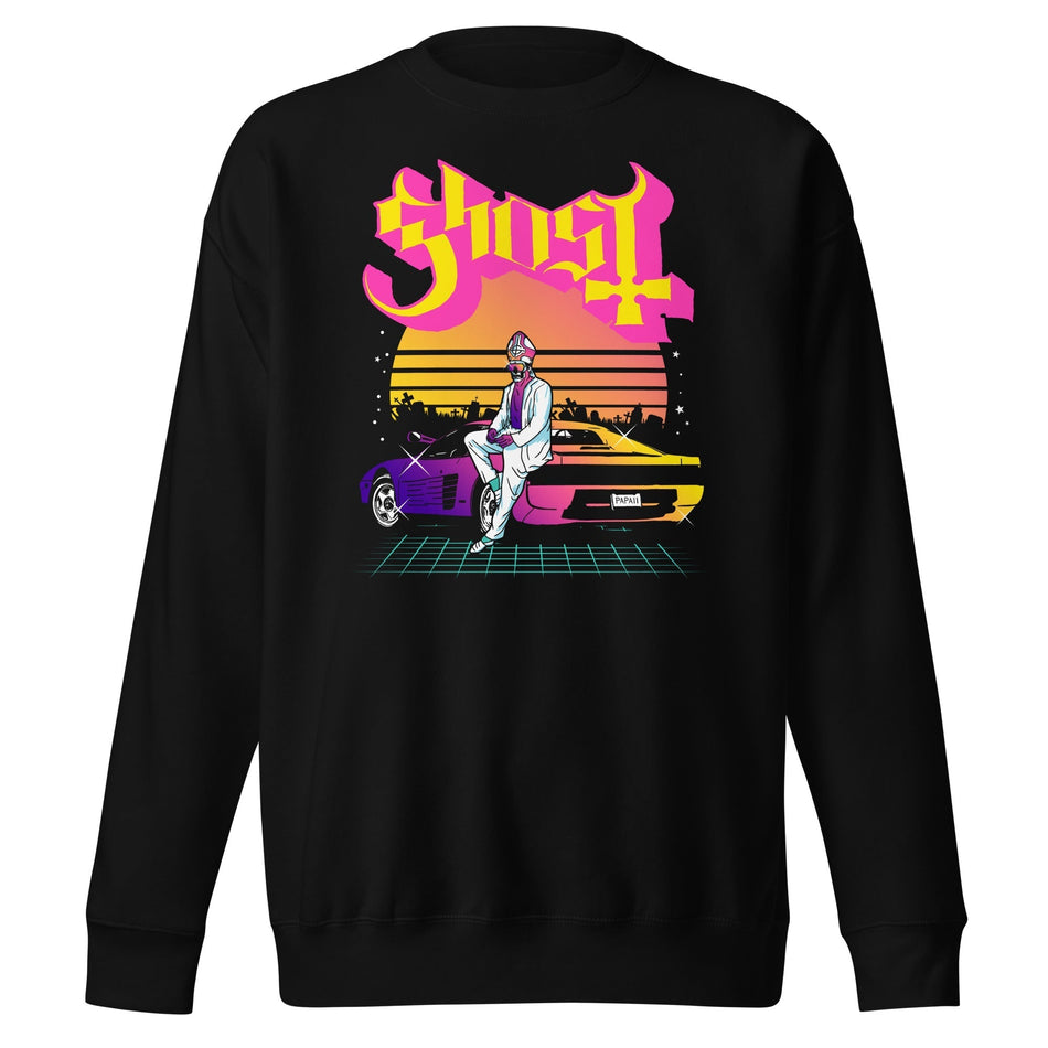 MerchMoment Ghost - Sunset Car Sweatshirt Black