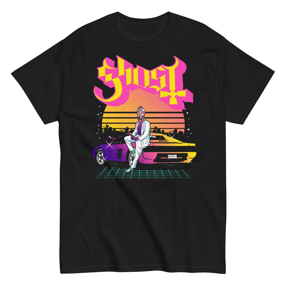 MerchMoment Ghost - Sunset Car T-Shirt Black