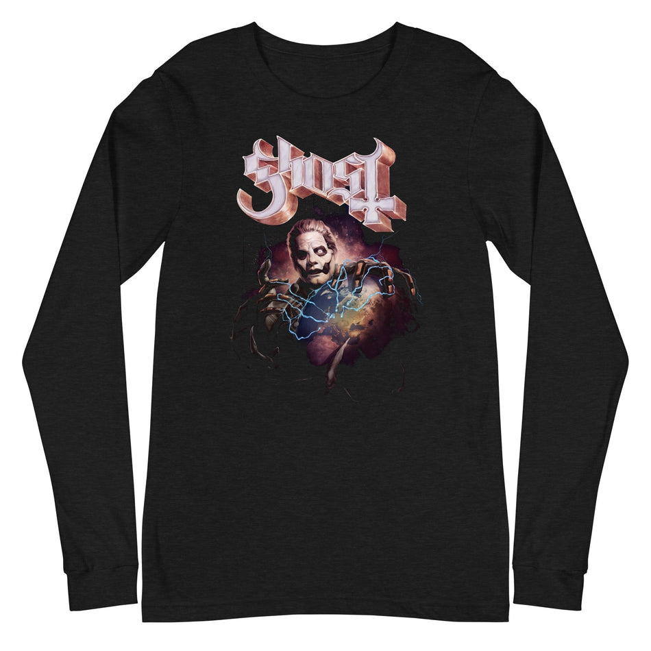 MerchMoment Ghost - World Logo Long Sleeve T-Shirt Black