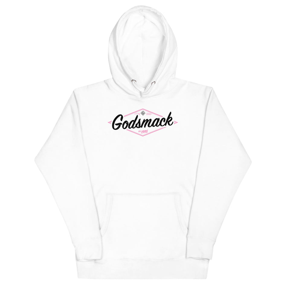 MerchMoment Godsmack - Black and Pink Logo Hoodie White