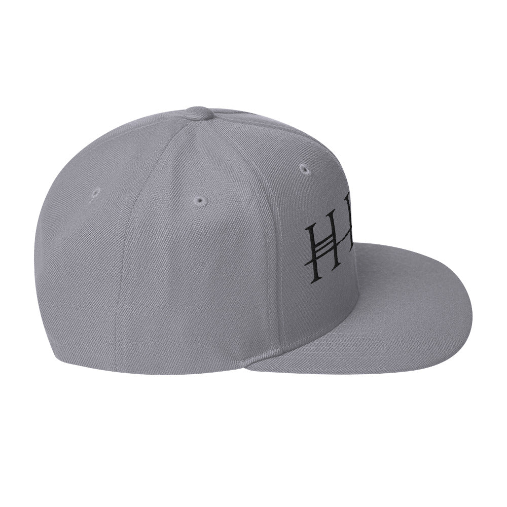MerchMoment HIM Classic Logo Grey Embroidered Snap Back Hat