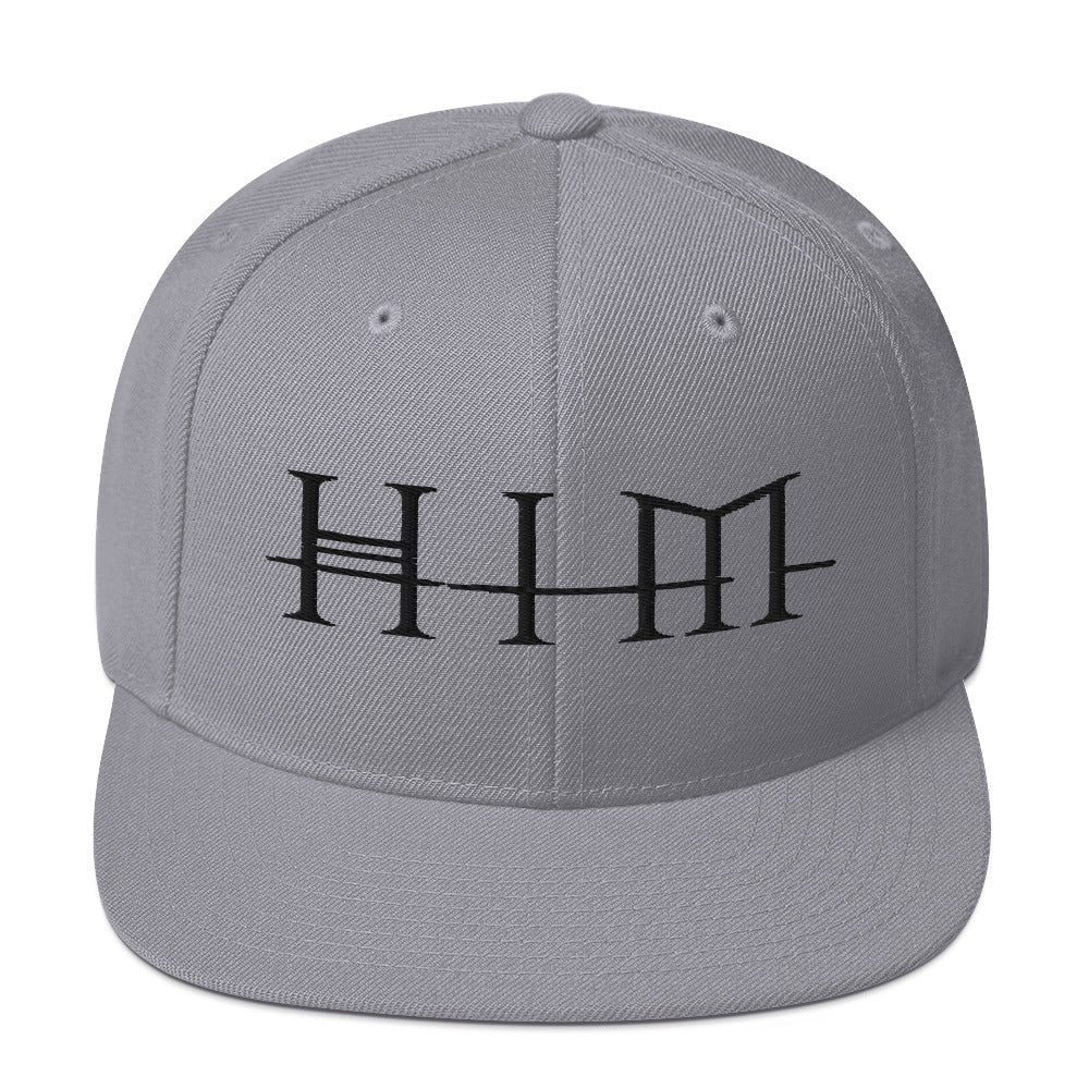 MerchMoment HIM Classic Logo Grey Embroidered Snap Back Hat