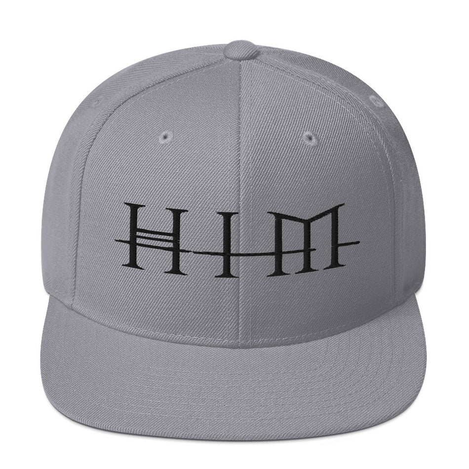 MerchMoment HIM Classic Logo Grey Embroidered Snap Back Hat