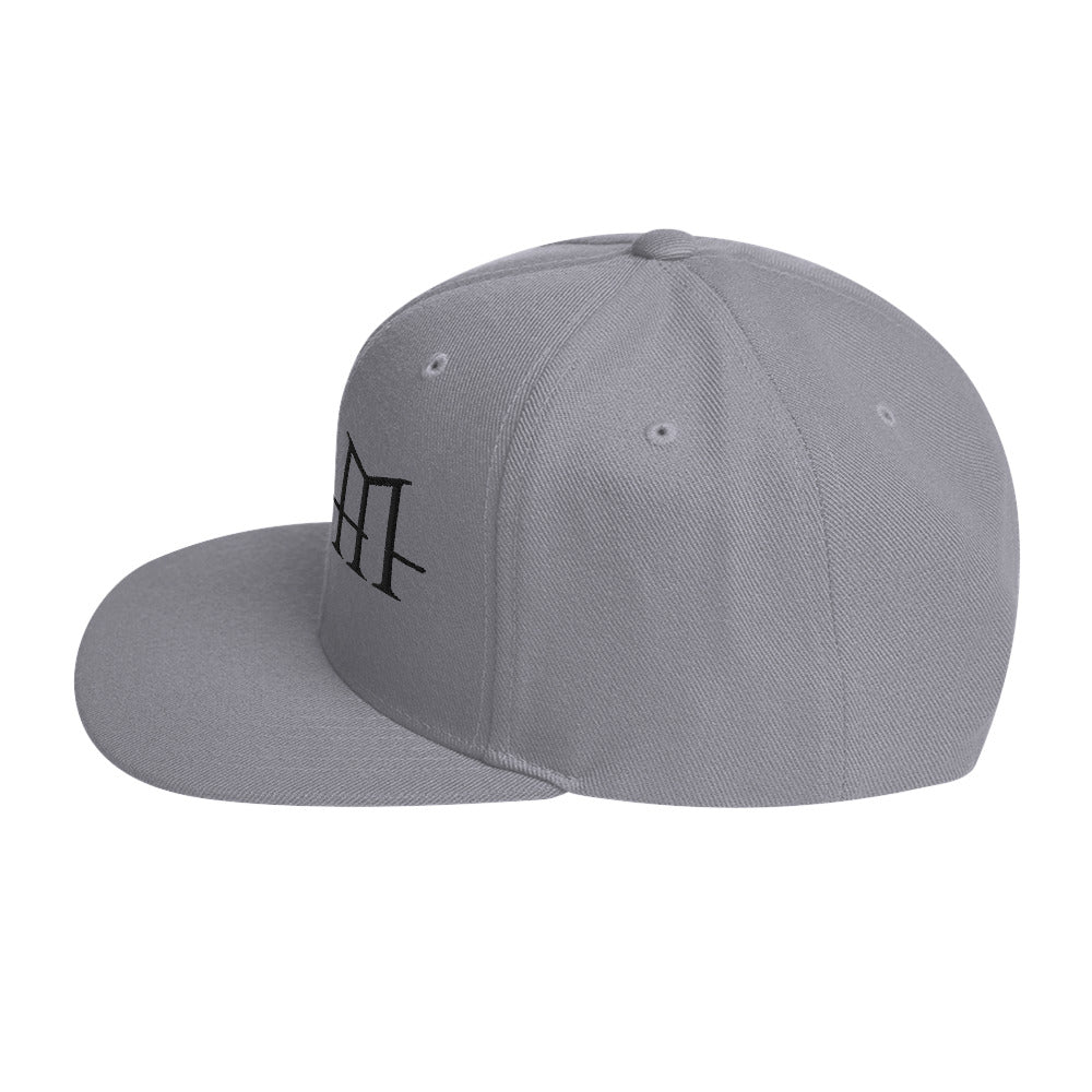 MerchMoment HIM Classic Logo Grey Embroidered Snap Back Hat