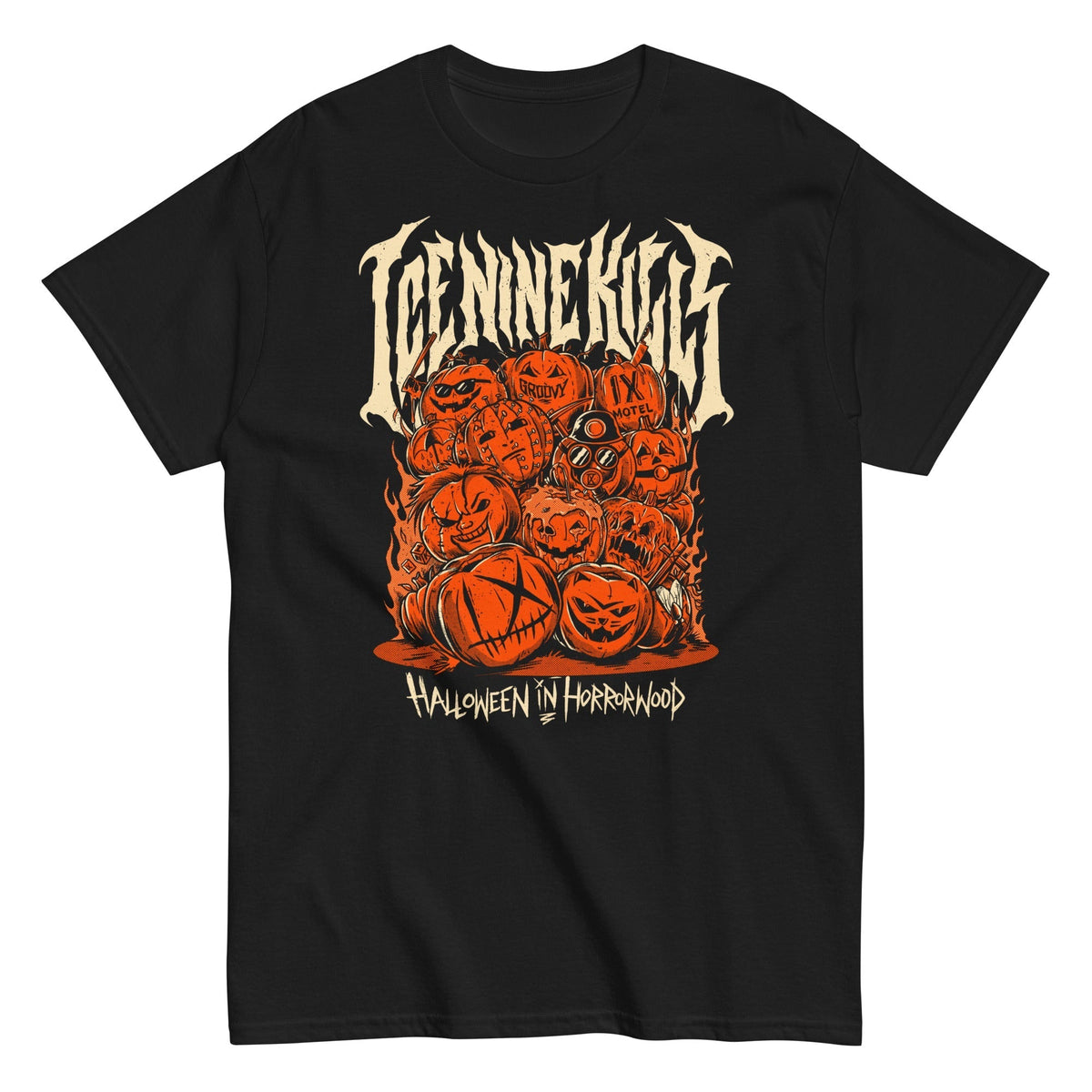 MerchMoment Ice Nine Kills - Halloween Horrorwood T-Shirt Black