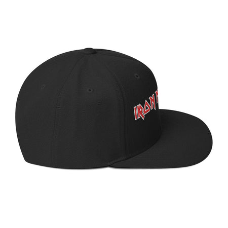 MerchMoment Iron Maiden Classic Logo Black Embroidered Snap Back Hat