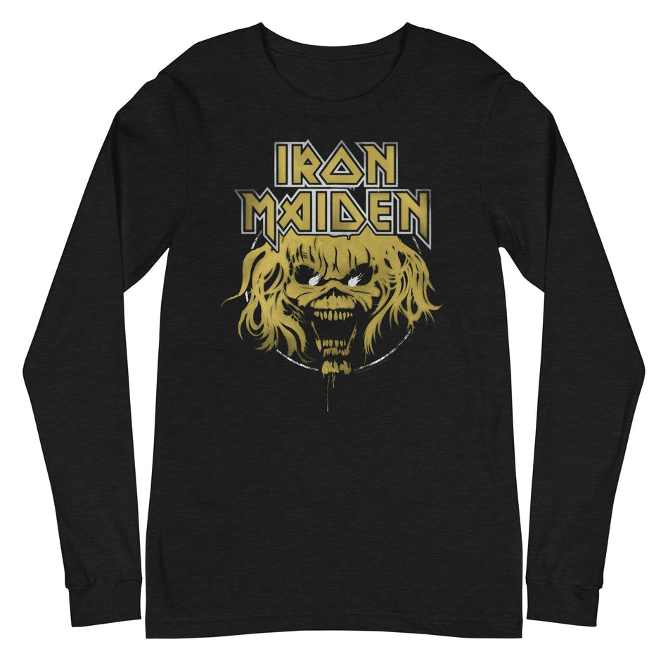MerchMoment Iron Maiden - Stacked Logo Long Sleeve T-Shirt Black