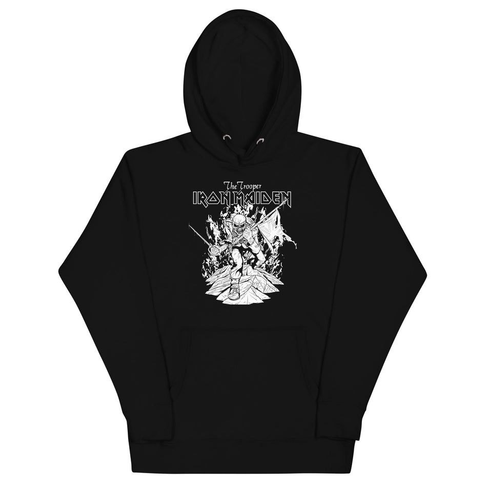 MerchMoment Iron Maiden - Trooper Black and White Hoodie Black