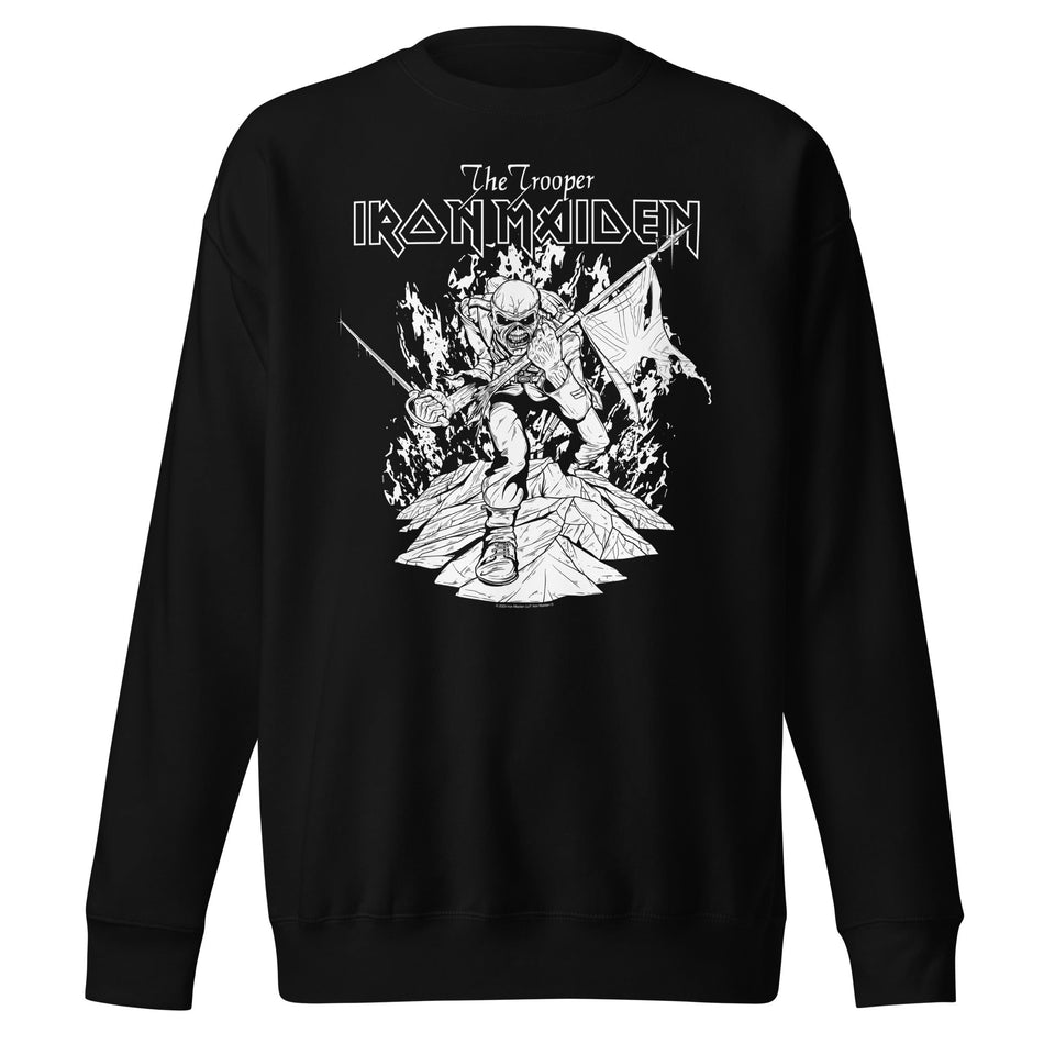 MerchMoment Iron Maiden - Trooper Black and White Sweatshirt Black