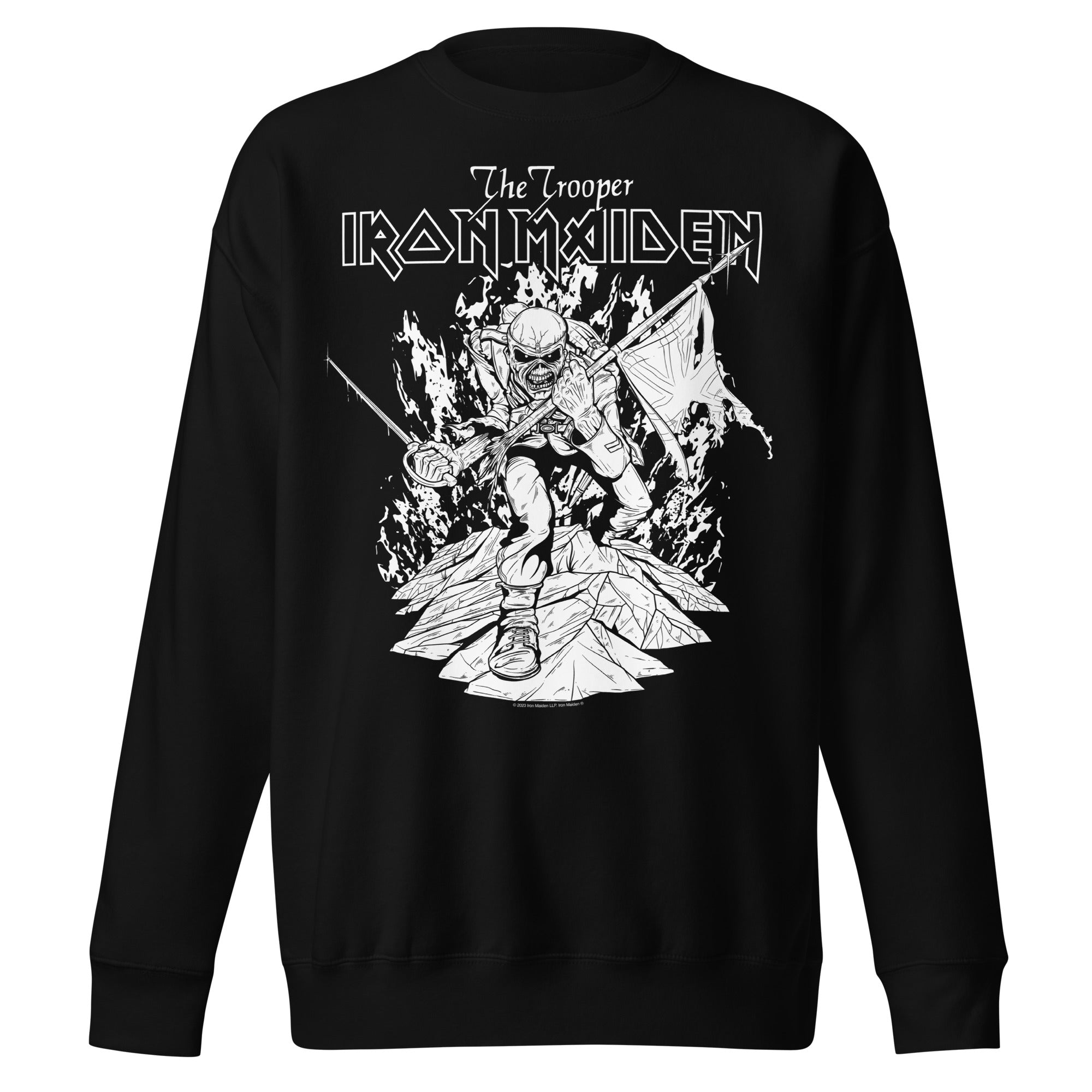 MerchMoment Iron Maiden - Trooper Black and White Sweatshirt Black