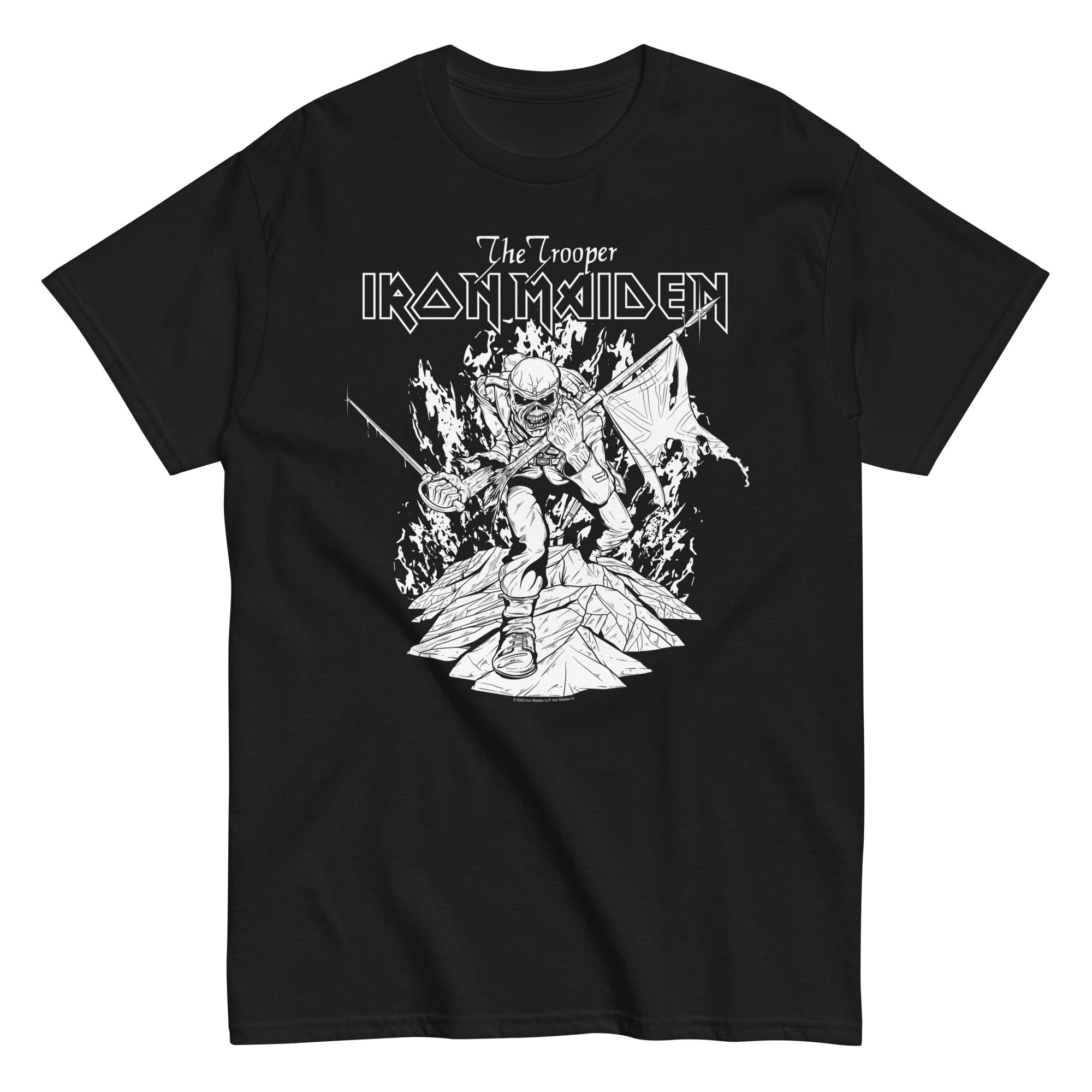 MerchMoment Iron Maiden - Trooper Black and White T-Shirt Black