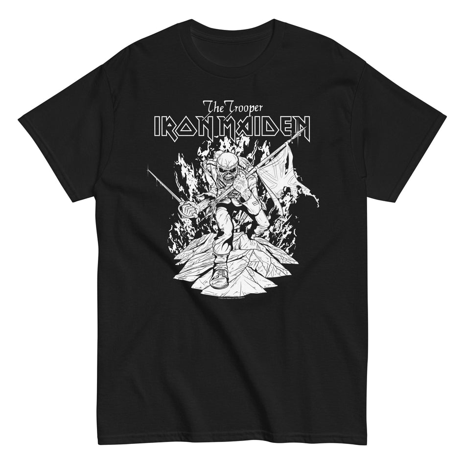 MerchMoment Iron Maiden - Trooper Black and White T-Shirt Black