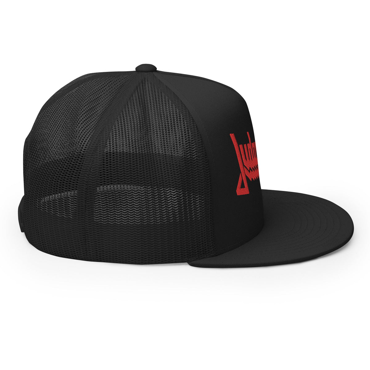 MerchMoment Judas Priest Electric Red Logo Embroidered Trucker Hat