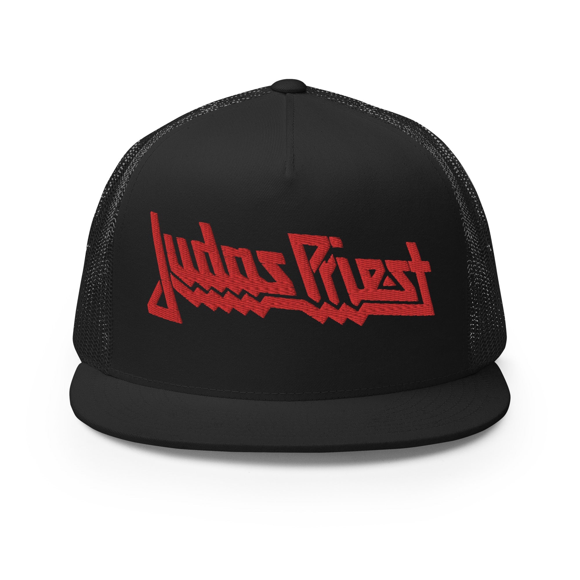 MerchMoment Judas Priest Electric Red Logo Embroidered Trucker Hat