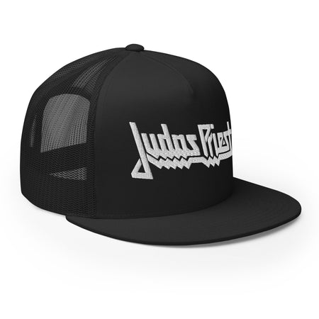 MerchMoment Judas Priest Electric White Logo Embroidered Trucker Hat