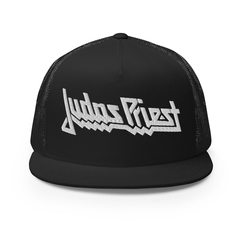 MerchMoment Judas Priest Electric White Logo Embroidered Trucker Hat