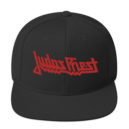MerchMoment Judas Priest Red Logo Embroidered Snapback Hat