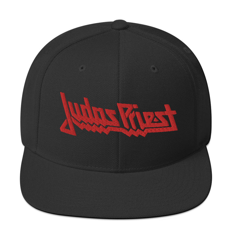 MerchMoment Judas Priest Red Logo Embroidered Snapback Hat