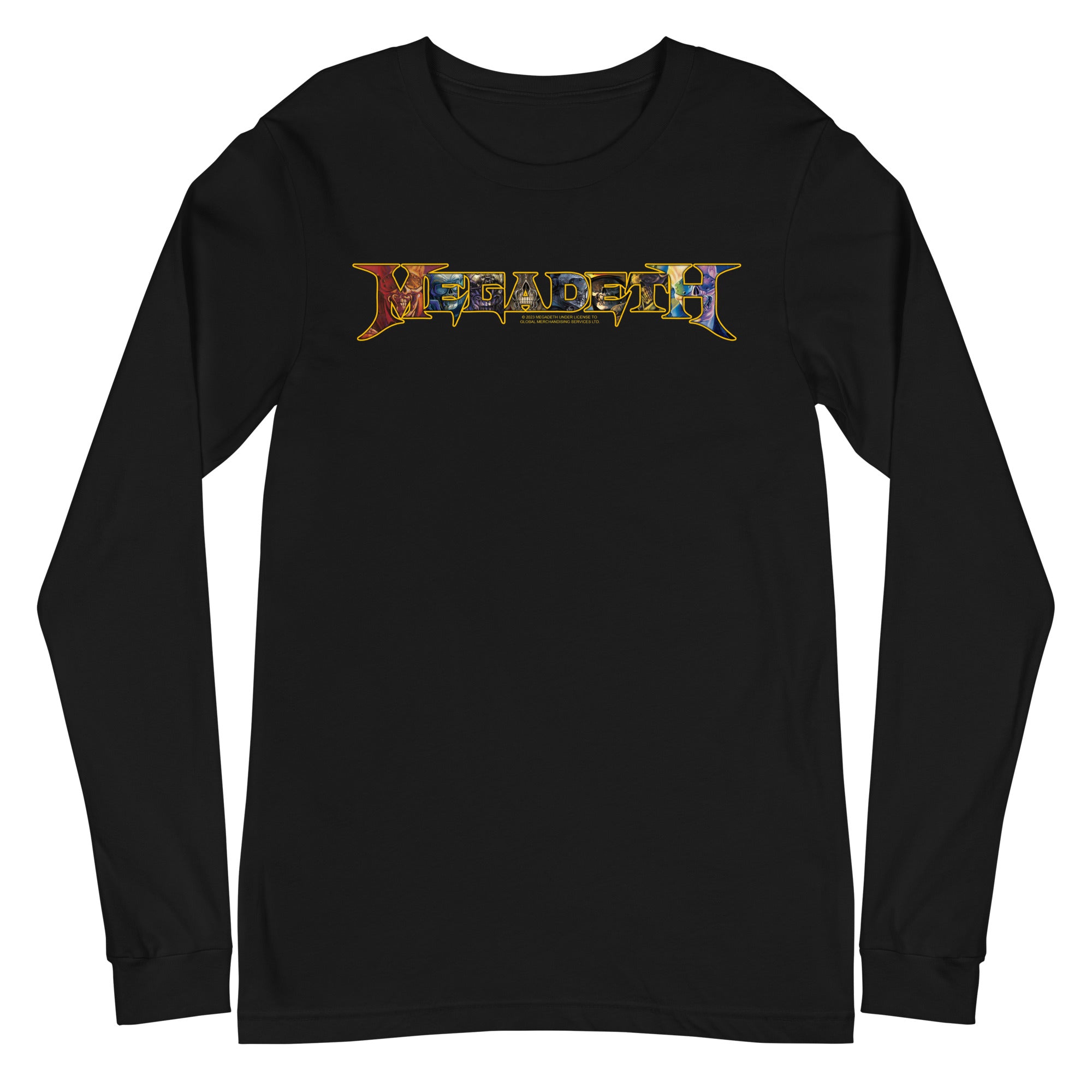 MerchMoment Megadeth - Vic Lettered Logo Long Sleeve T-Shirt Black