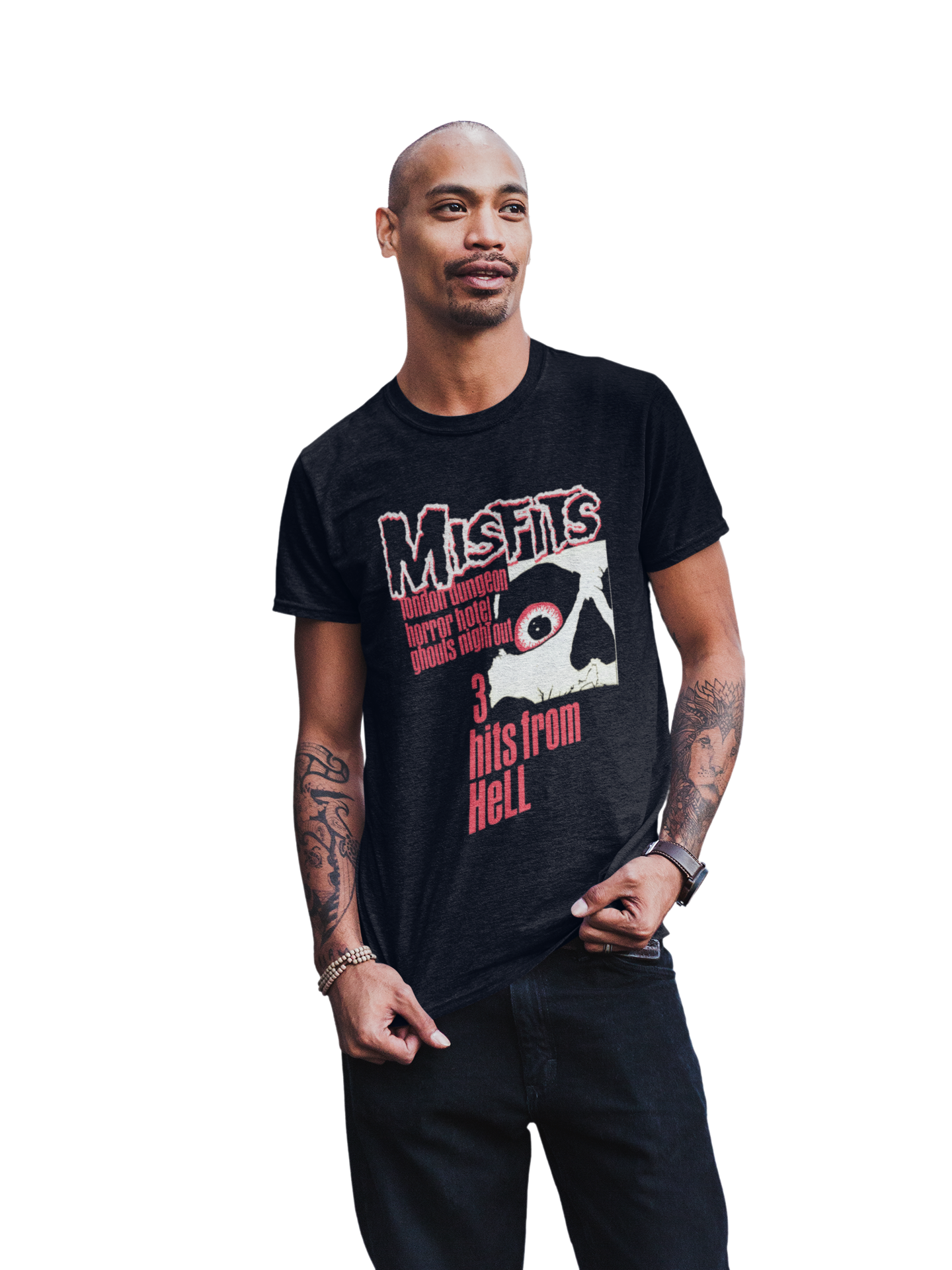 MerchMoment Misfits - 3 Hits From Hell T-Shirt Black