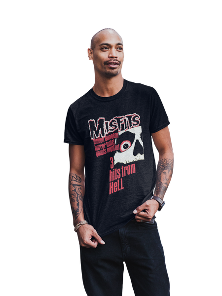MerchMoment Misfits - 3 Hits From Hell T-Shirt Black
