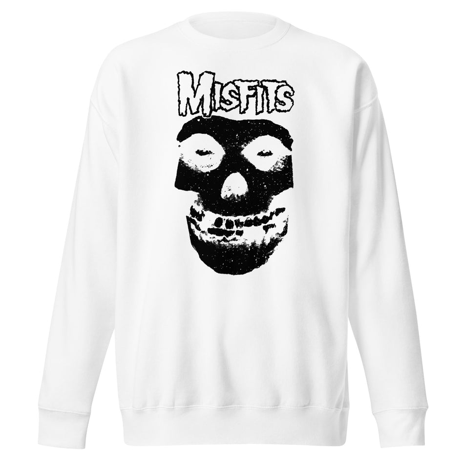 MerchMoment Misfits - Black Skull Sweatshirt White